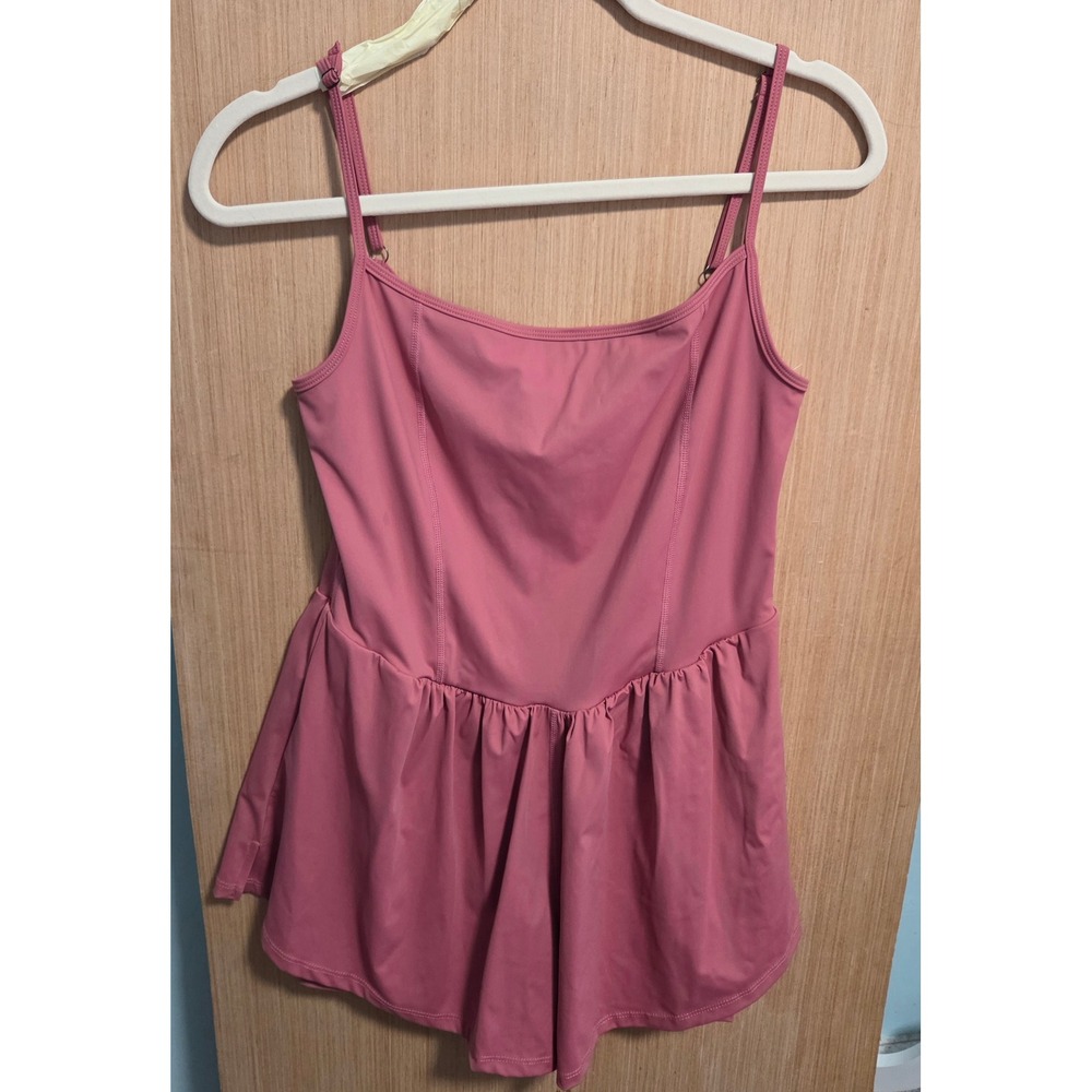 Beaully Women Pink Athletic Tennis Dress with Built-in Shorts and Pocket L #6110